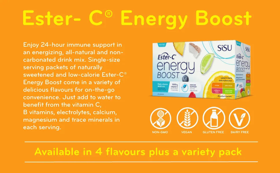 SISU Ester-C Energy Boost Variety pack 30 Count (Pack of 1) - Sisu
