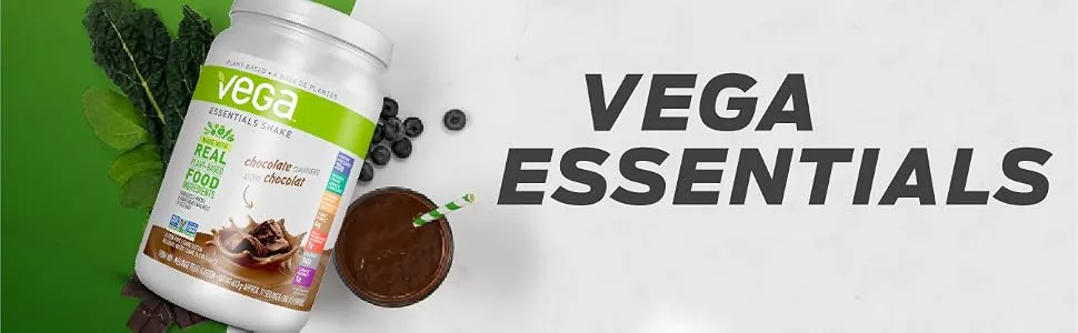 Vega Essentials Nutritional Shake Vanilla (18 Servings 619g) - Plant Based Vegan Protein Non Dairy Gluten Free - Vega Essentials Meal Replacement Protein Powder Shake