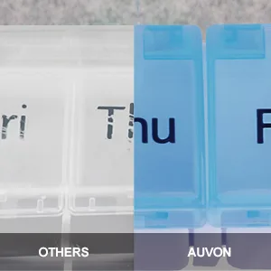 AUVON Weekly Pill Organizer Arthritis Friendly, 7 Day Pill Box Case with Spring Open Design and Large Compartment to Hold Vitamins, Cod Liver Oil, Supplements and Medication Blue - pill organizer box weekly case large vitamin medicine 7 day pillbox ezy dose sukuos container d week