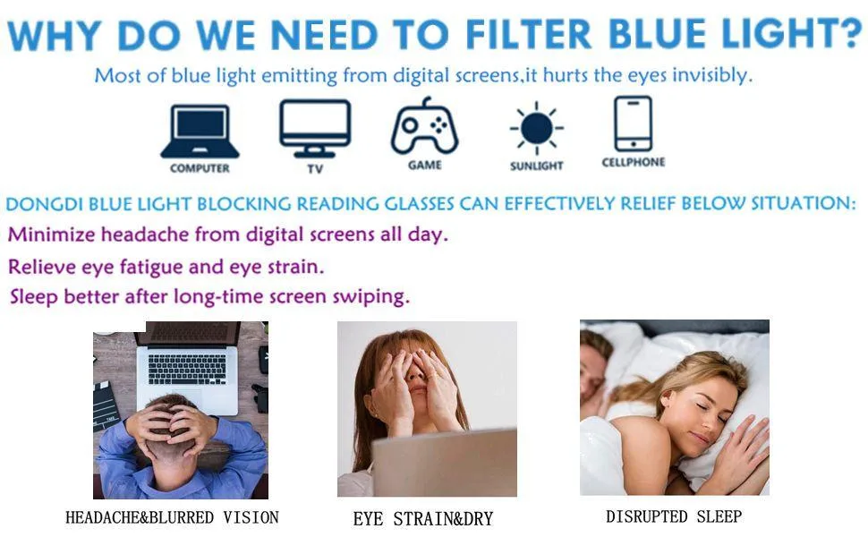DONGDI 4 Pack Blue Light Blocking Glasses Classical Design with Spring Hinge Computer Glasses for Women Men Readers +2.00 Mix Colors - blue light reading glasses
