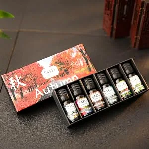 Autumn Essential Oils for Diffusers for Home, CAKKI Fragrance Oils Set, 6 Fall Scents, Natural Aromatherapy Oils, for Candles Making, for Soaps Making, for Humidifiers, 6x10 ml - Autumn A+5