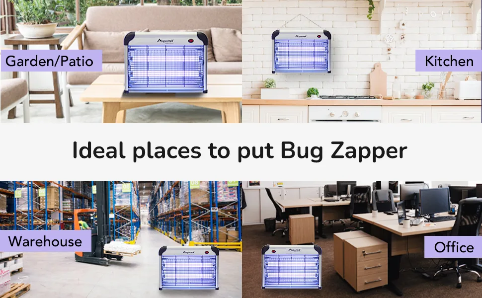 ASPECTEK Bug Zapper Powerful 20W Electronic Insect Indoor Zapper Fly Zapper-Indoor and Outdoor Use Including 2 Pack Replacement Bulbs - Aspectek Bug Zapper