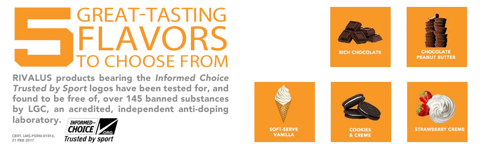 Rivalus Promasil Soft Serve Vanilla (8 Source) Sustained Blend W/Whey Isolate + Casein 2 Lbs 907 gram - 5 Great Tasting Flavors to choose from.