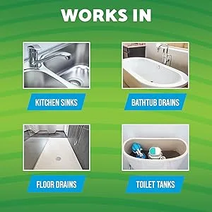 Green Gobbler Fresh Scent Drain Cleaner & Deodorizer Sticks- Prevents Sink & Shower Drain Clogs Prevents Odors Septic-Safe - 8 Count (2 PACK) - works in