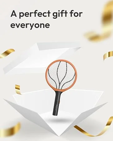 ASPECTEK 2 Pack Electric Fly Swatter 3000V Indoor Outdoor Zapping Racket Handheld Mosquito Killer Bug Zapper (2xAA Not Included) Orange Double Mosquito Swatter - Electric Fly Swatter