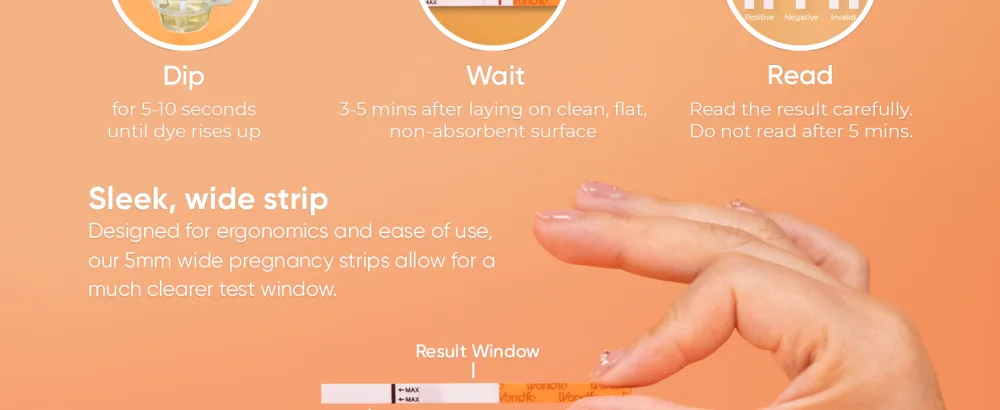 Wondfo Pregnancy Test Strips - 50 Pack Rapid Result Pregnancy Test Highly Sensitive Fast Home Self-checking Clear HCG Results Pregnancy Test Kit 1 count (Pack of 50) - product information 3