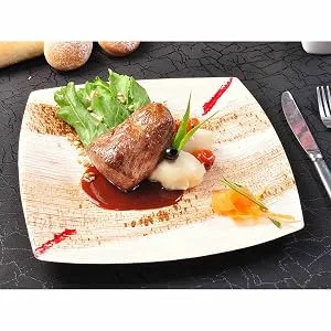 Eco Friendly Disposable Leaf Bowls- 2.5" Square Saoucer Bowls | Pack of 10 10 2.5" Souce Bowl - areca plate