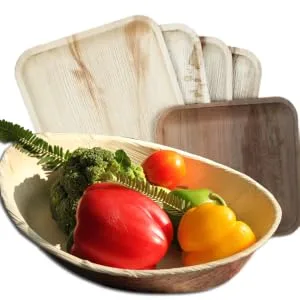 Eco Friendly Disposable Leaf Plate - 15"x10" Rectangle Platter | Pack of 25 25 15"x10" Rectangle Platter - Areca Leaf Plates