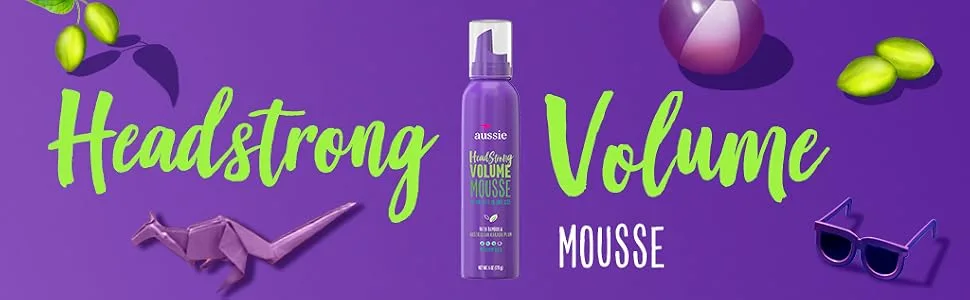 Aussie Mousse, with Bamboo & Kakadu Plum, Headstrong Volume, For Fine Hair, 6 fl oz, Triple Pack - Aussie Headstrong Volume Mousse 24 hour lift in one use Bamboo Australian Kakadu Plum Maximum Hold