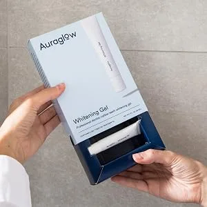 Auraglow Teeth Whitening Gel Refill Pack, 35% Carbamide Peroxide, 30 Whitening Treatments, (3) 10mL Whitening Gel Syringes - Auraglow teeth whitening light with whitening gel
