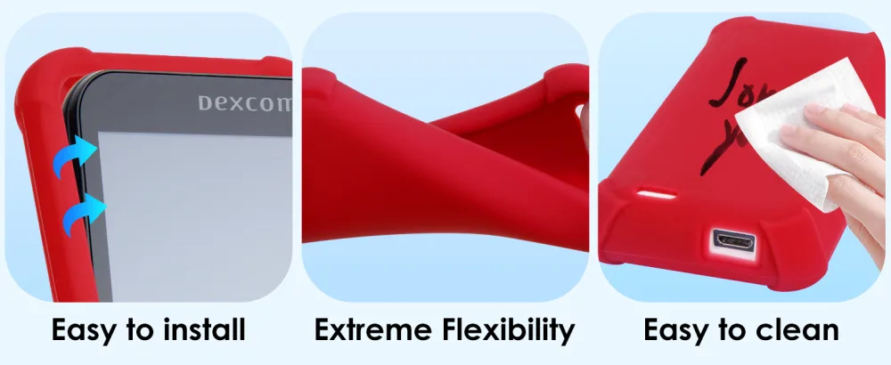 YOUSHARES Dexcom G7 Receiver Case - Shockproof Anti-Scratch Anti-Slip Cover for Dexcom G7 Glucose Monitor (Red) Red Case - dexcom g7 receiver cover case device