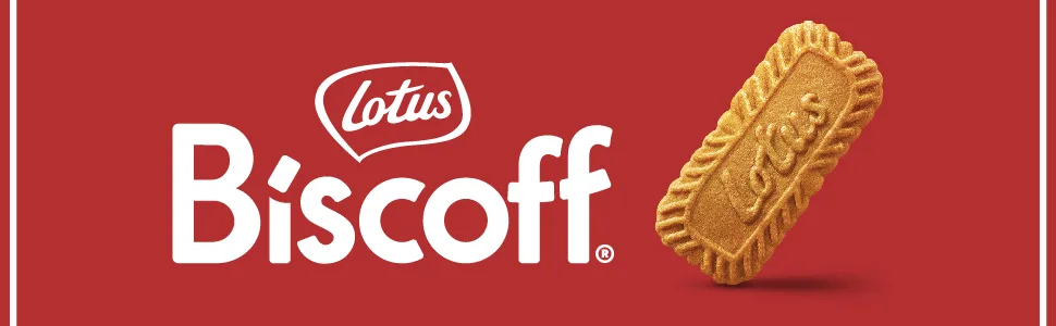 Lotus Biscoff - Caramelized Biscuit Cookies - Bulk box of 12 x 8 shelves of 2 cookies - Lotus Biscoff Banner