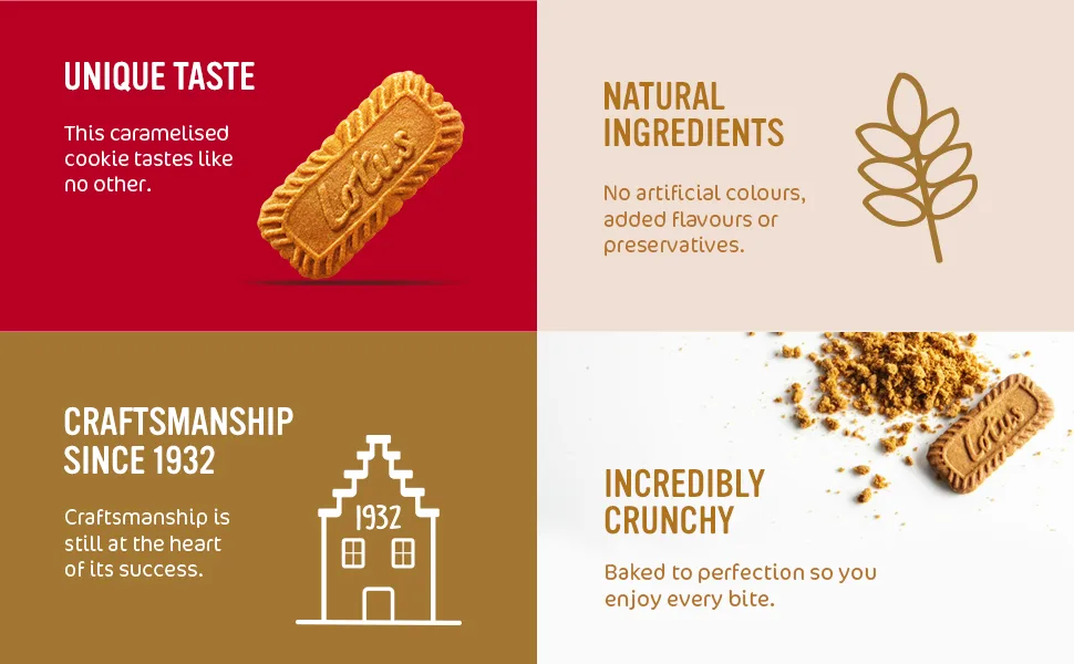 Lotus Biscoff - Caramelized Biscuit Cookies - Bulk box of 12 x 8 shelves of 2 cookies - Lotus Claims