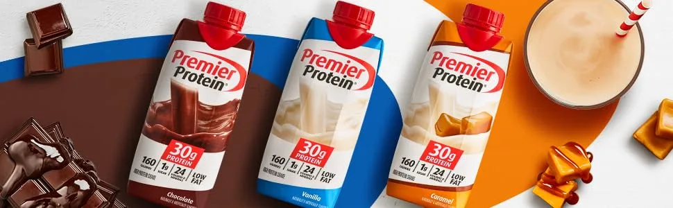 Premier Protein 30g Protein Shake Chocolate 11 fl Oz 12 count - Premier Protein 30g Protein Shakes, Low fat, 1g Sugar, 24 vitamins and minerals, complete protein