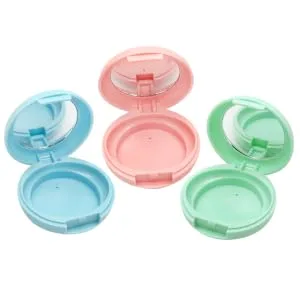 CIMAXIC 1 Set 2pcs portable powder container loose powder container makeup powder filling Packing box 6.1x6.1cm Blue - product information 1