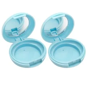 CIMAXIC 1 Set 2pcs portable powder container loose powder container makeup powder filling Packing box 6.1x6.1cm Blue - product information 2