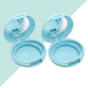 CIMAXIC 1 Set 2pcs portable powder container loose powder container makeup powder filling Packing box 6.1x6.1cm Blue - product information 5