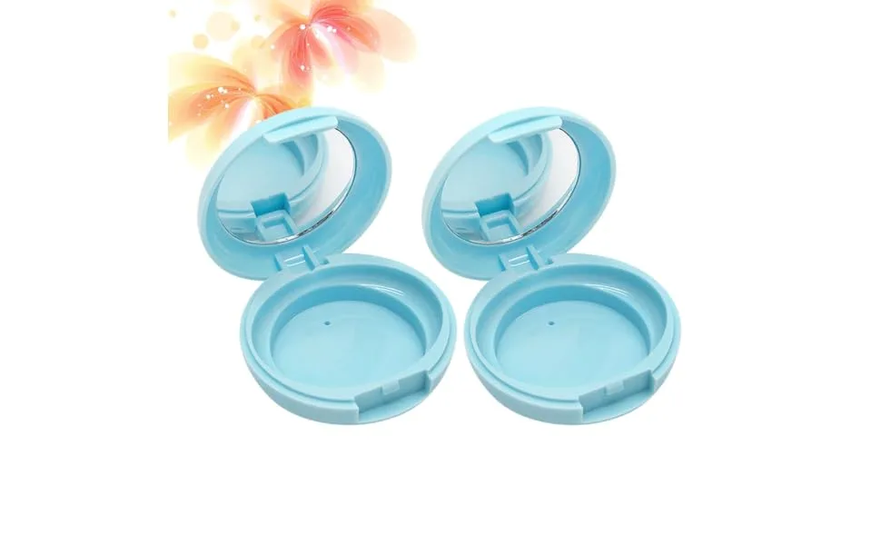 CIMAXIC 1 Set 2pcs portable powder container loose powder container makeup powder filling Packing box 6.1x6.1cm Blue - product information 6