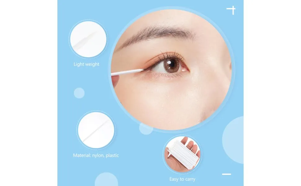 100pcs disposable eyeliner brush liquid makeup Eyeliner Makeup Eye Makeup Brush hard head 9x6.5cm White - product information 6