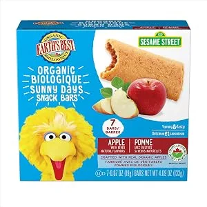 Earth's Best Snack Bars Apple Sunny Day Bars 7 Count Box (Pack of 6) - Apple Snack Bars