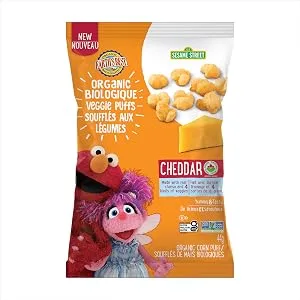 Earth's Best Organic Puffs Garden Veggie Cheddar Corn Puffs 44 g. (Pack of 4) - Cheddar Corn Puffs