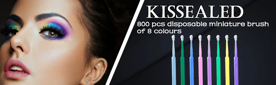 800Pcs Disposable Micro Brushes Applicator Fine Micro Applicator Brushes Microswabs Long-tip Microbrush Applicators for Eyelash Extensions Eye Dental Personal Care (8 Colors) - Disposable Micro Applicator Brush