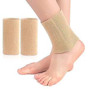 2 Pcs Ankle Brace Ankle Gel Sleeves Skate Socks Protection for Figure Skating Hockey Roller Inline Riding Ankle Compression Sleeve (Skin) - figure skating
