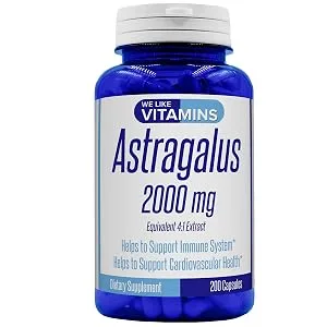 Astragalus Extract 500mg - 2000mg Equivalent 4:1 Extract  200 Capsules  Astragalus Supplement  Helps Support Strong Immune Function and Cardiovascular System Astragalus Root Extract - astragalus astragalus root astragalus capsules telomerase astralagus capsules astragalus organic