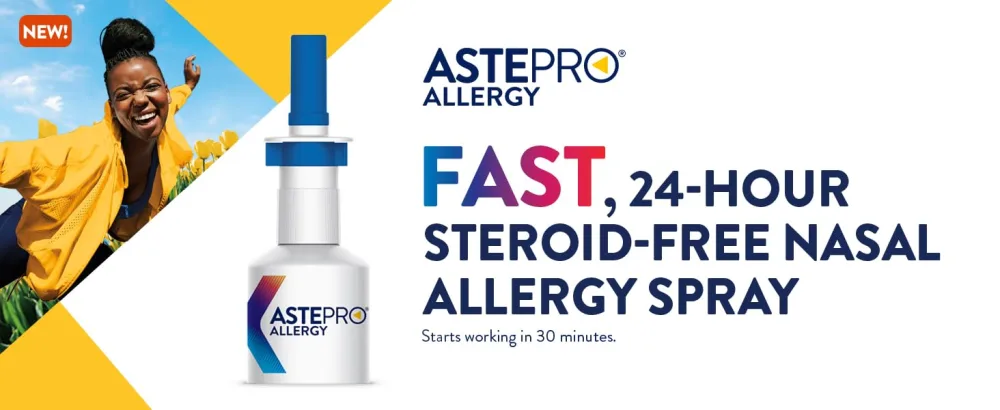 Astepro Allergy Nasal Spray, 24-Hour Allergy Relief, Steroid-Free Antihistamine, 60 Metered Sprays - astepro allergy