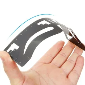 2pcs Eyebrow Ruler Brow Guide Template Eyebrow Shaping Stencil Eyebrow Shape Card 1 count (Pack of 1) Black - product information 5