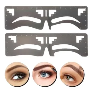 2pcs Eyebrow Ruler Brow Guide Template Eyebrow Shaping Stencil Eyebrow Shape Card 1 count (Pack of 1) Black - product information 6