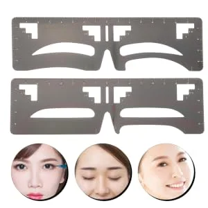 Outanaya 2pcs Eyebrow Ruler Eyebrow Makeup Tools Eyebrow Shaping Stencil Brow Guide Ruler Mold Eyebrow Shape 1 count (Pack of 1) As Shown - product information 2