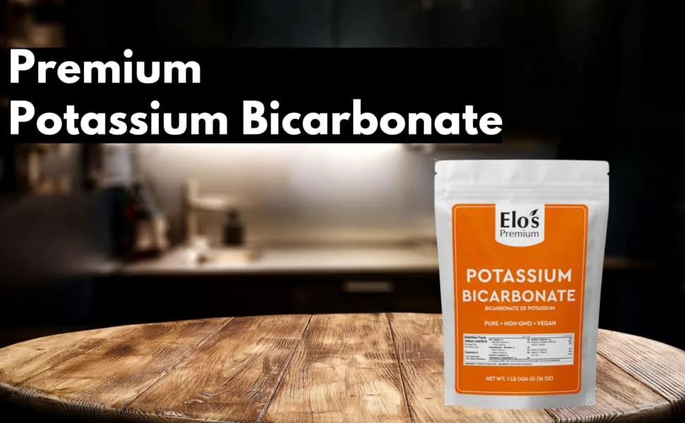 Potassium Bicarbonate (1lb) | Packed in Canada| Leavening Agent Acid Reduction Powder| Used for Winemaking Baking and Plants| by Elo s Premium - Potassium Bicarbonate