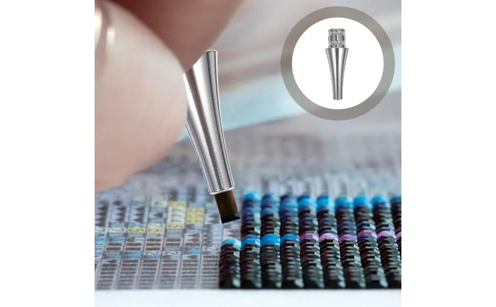 SEWACC Rhinestone Sticky Pen Tips 6pcs Cases Nail Embroidery Drill Art Tool Point for Steel Tips Pen Replacement Diy Heads 2.2X0.5cm - product information 1