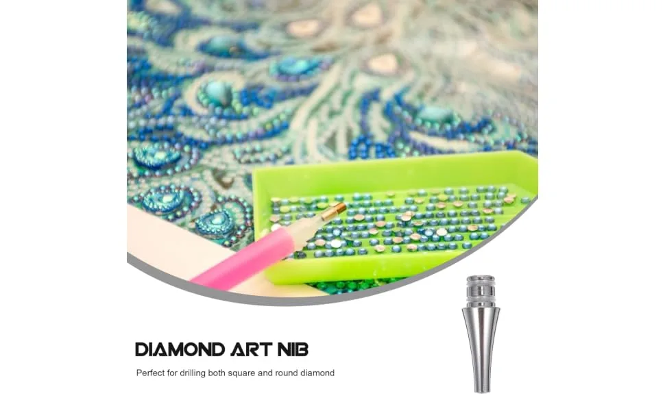 SEWACC Rhinestone Sticky Pen Tips 6pcs Cases Nail Embroidery Drill Art Tool Point for Steel Tips Pen Replacement Diy Heads 2.2X0.5cm - product information 4