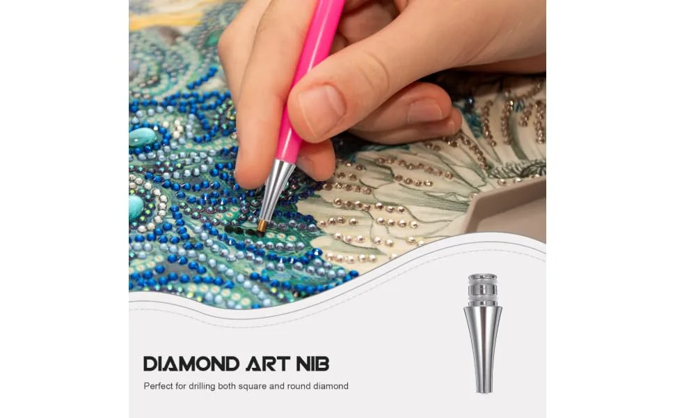 SEWACC Rhinestone Sticky Pen Tips 6pcs Cases Nail Embroidery Drill Art Tool Point for Steel Tips Pen Replacement Diy Heads 2.2X0.5cm - product information 5