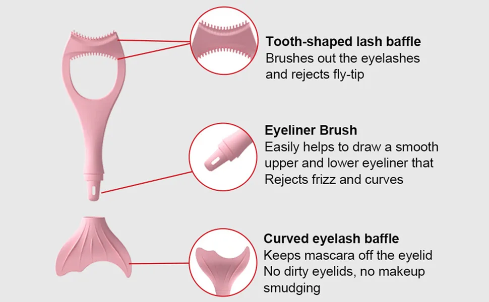 FOMIYES 2pcs Eyeliner Stencils Reusable Eye Stencils Makeup Tool Eyeliner Applicator Guide 3 in 1 Mascara Stencils Tool Eyelash Aids - product information 2
