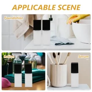 SKISUNO Frosted Glass 3pcs Bottles Press Multipurpose Sub Empty Containers with Refillable Lotion Foundation Glass - product information 4