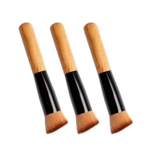 SKISUNO 3pcs Slanted Head Brush Universal Brush Eye Shadow Foundation Makeup Brush Cosmetics Powdery Wood - product information 2
