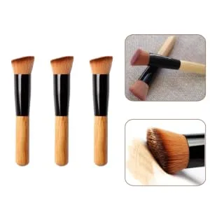 SKISUNO 3pcs Slanted Head Brush Universal Brush Eye Shadow Foundation Makeup Brush Cosmetics Powdery Wood - product information 3
