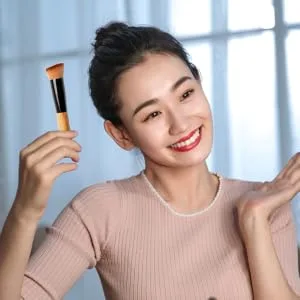 SKISUNO 3pcs Slanted Head Brush Universal Brush Eye Shadow Foundation Makeup Brush Cosmetics Powdery Wood - product information 6