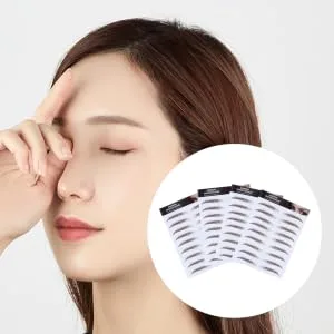 Gogogmee 4pcs Eyebrow Stickers Makeup Stickers False Eyebrows 6d Hair-like Eyebrows Stickers Transfer Paper - product information 1