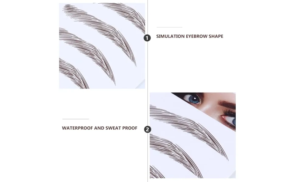 Gogogmee Authentic Eyebrows 4pcs Eyebrow Stickers Waterproof Stickers Hair-like Eyebrows Water Transfer Eyebrow Sticker Cosmetic - product information 5