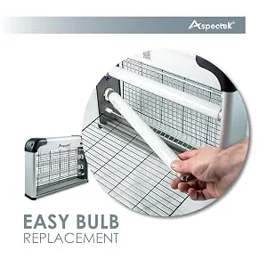 ASPECTEK Powerful 20W Electronic Insect Indoor Killer, Bug Zapper, Fly Zapper, Mosquito Killer-Indoor Use Including 2 Pack Replacement Bulbs silver - product information 4