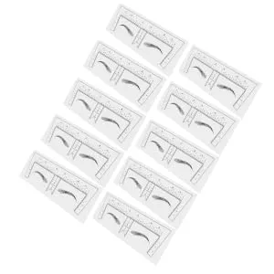 PLAFOPE 10pcs Eyebrow Design Ruler Shape Eyebrow Shaping Template Drawing Tool Makeup Tools Disposable - product information 1