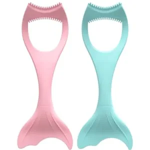 DRESSOOS Eyeshadow Brush 2pcs Supplies Winged Comb Makeup Eyelash Girls for Stencil Eyebrow Shields Silicone Reusable - product information 1