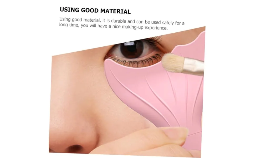 DRESSOOS Eyeshadow Brush 2pcs Supplies Winged Comb Makeup Eyelash Girls for Stencil Eyebrow Shields Silicone Reusable - product information 7