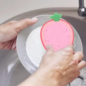4pcs Fruit Sponge Sponges Bath Sponge Dinnerware Flatware Sponge for Bowl Cleaning (Sweet Orange 2 - product information 4