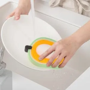 4pcs Fruit Sponge Sponges Bath Sponge Dinnerware Flatware Sponge for Bowl Cleaning (Sweet Orange 2 - product information 5
