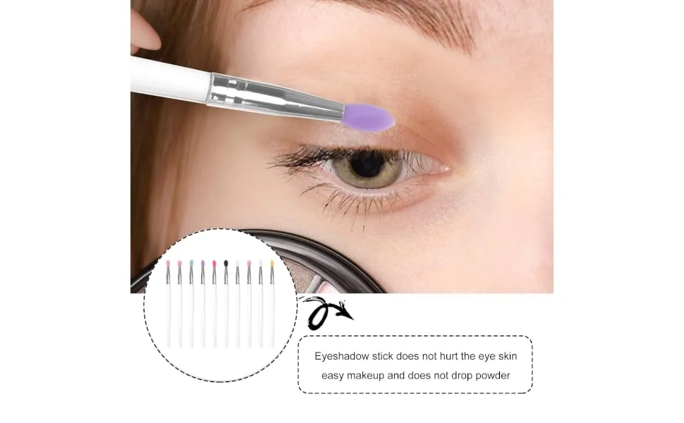 Gogogmee 10pcs Eye Shadow Brush Makeup Brush Eye Blending Brush Eyeliner Cosmetic Brush Accessories Eyes Miss - product information 5